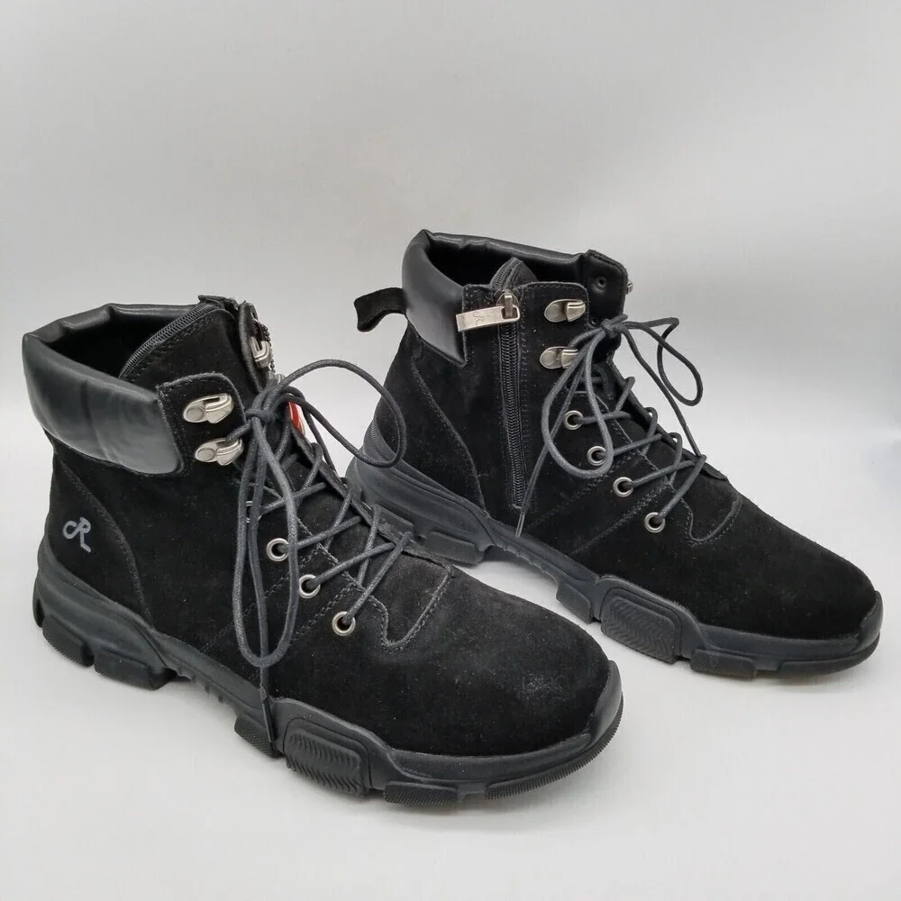 Religious Comfort Womens Rocky Mountain Black Suede‎ Lace Up Hiker Boots 10